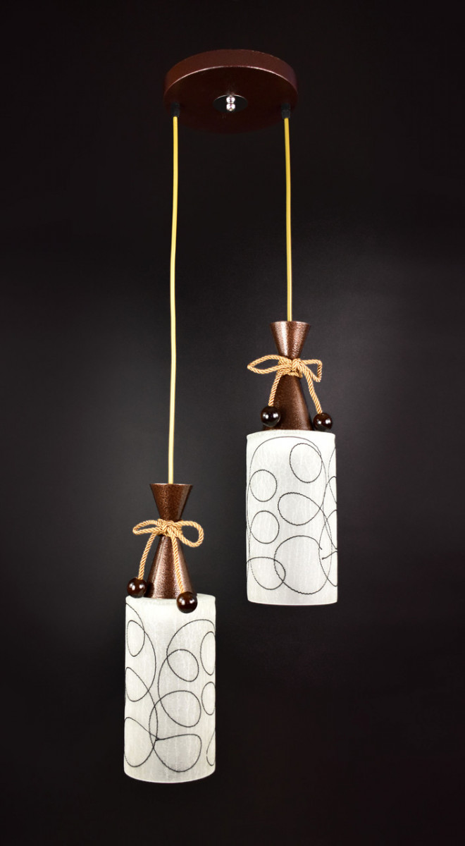 

Люстра потолочная подвесная на 2 лампочки 10120/2 Коричневый 50х30х30 см.