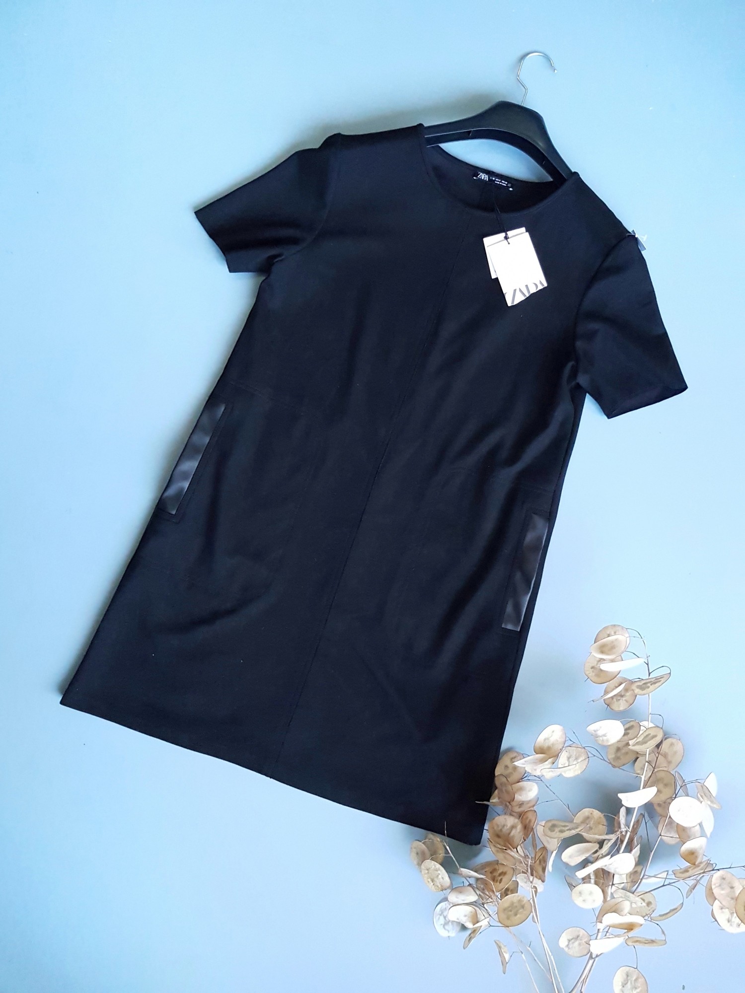 

Платье черное однотонное Zara 8706-1111 L(46)