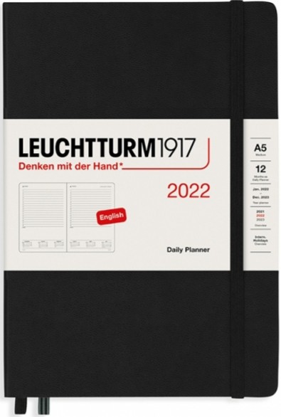

Щоденник Leuchtturm1917 на 2022 рік середній 14,5 х 21 см чорний