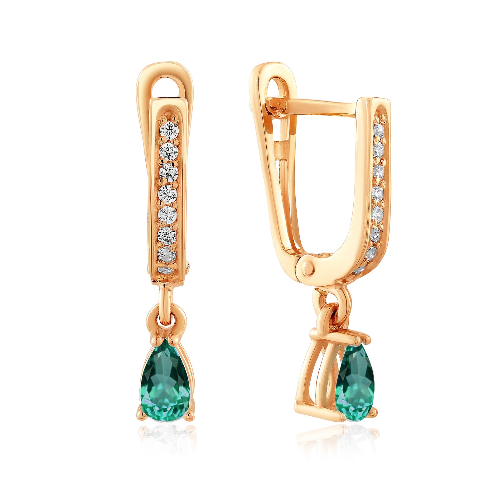 

Серьги из красного золота с цирконами 1762316