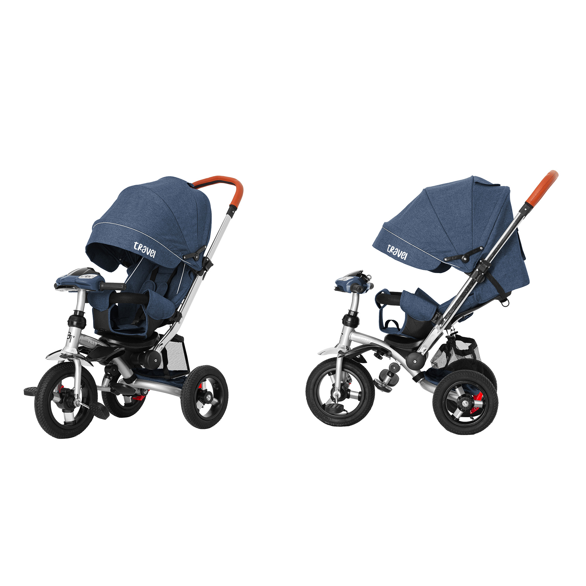 

Велосипед триколісний TILLY TRAVEL T-387/1 Синій льон /1/