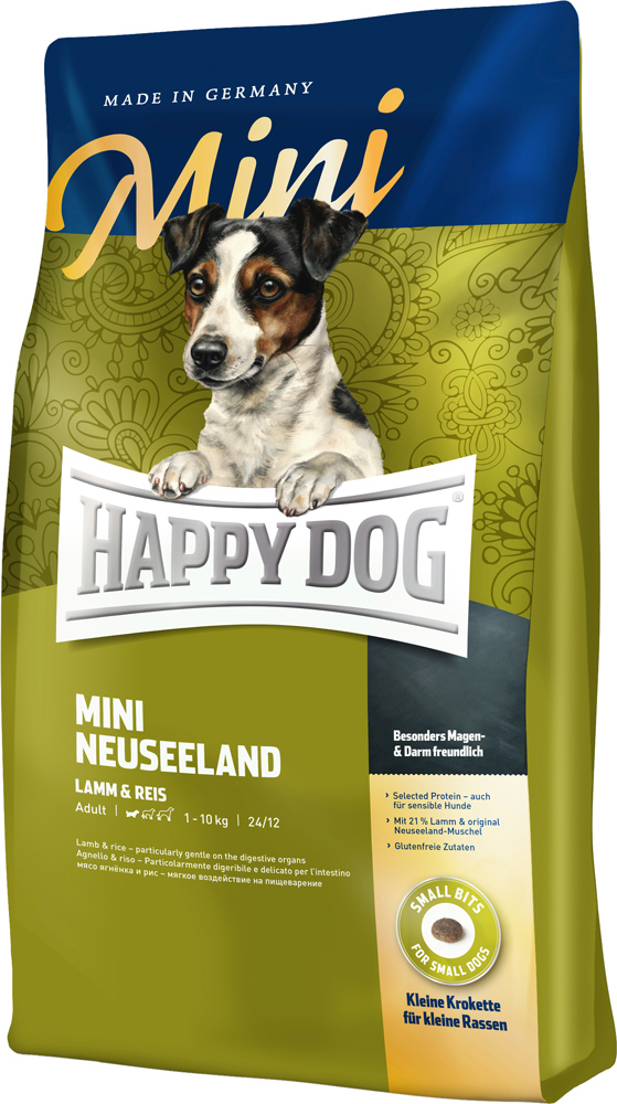 

Сухой корм Happy Dog Mini Neuseeland для собак мелких пород с чувствительным пищеварением с ягненком и рисом 8 кг