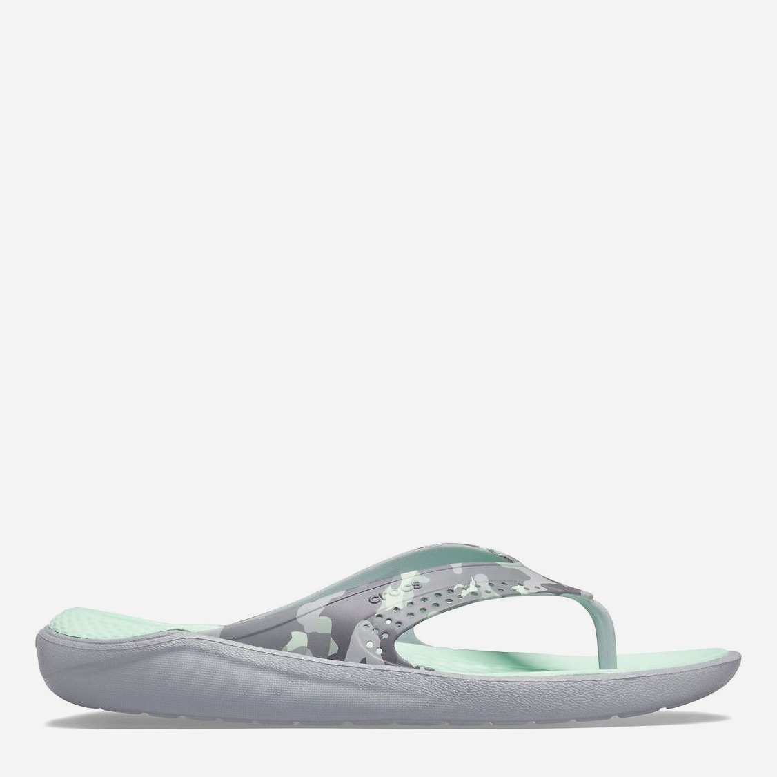 

Вьетнамки Crocs Jibbitz Literide Printed Camo Flip Nmn/Lgr 206492-3TO 36-37 (M4-W6) 22.1 см Серые с мятным