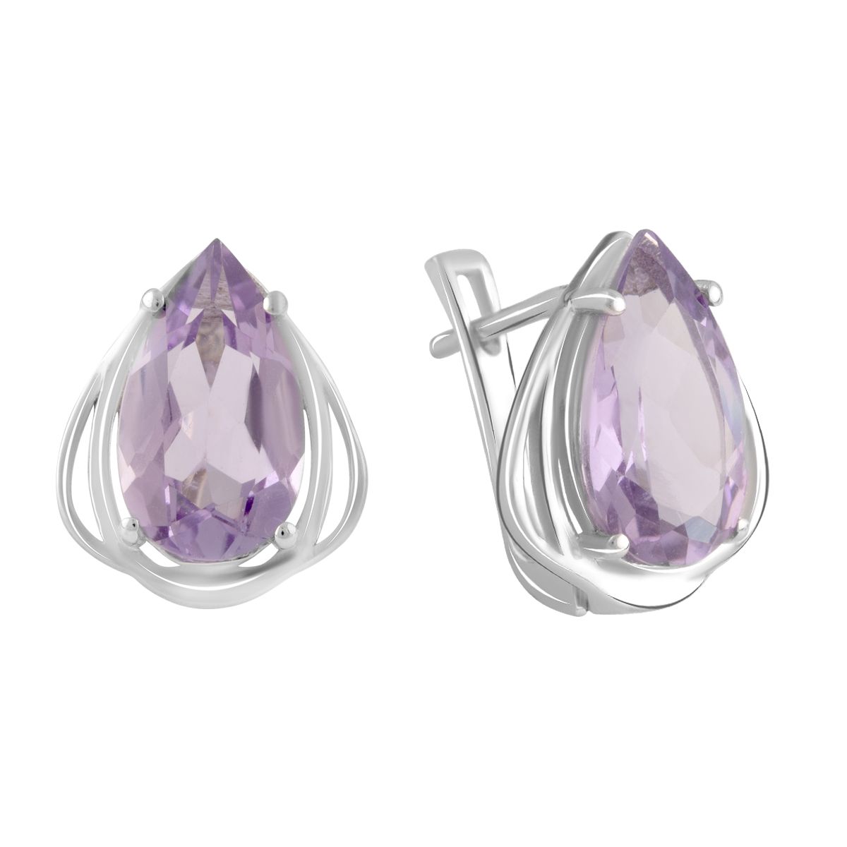 

Серебряные серьги jill с натуральным аметистом 6.375ct