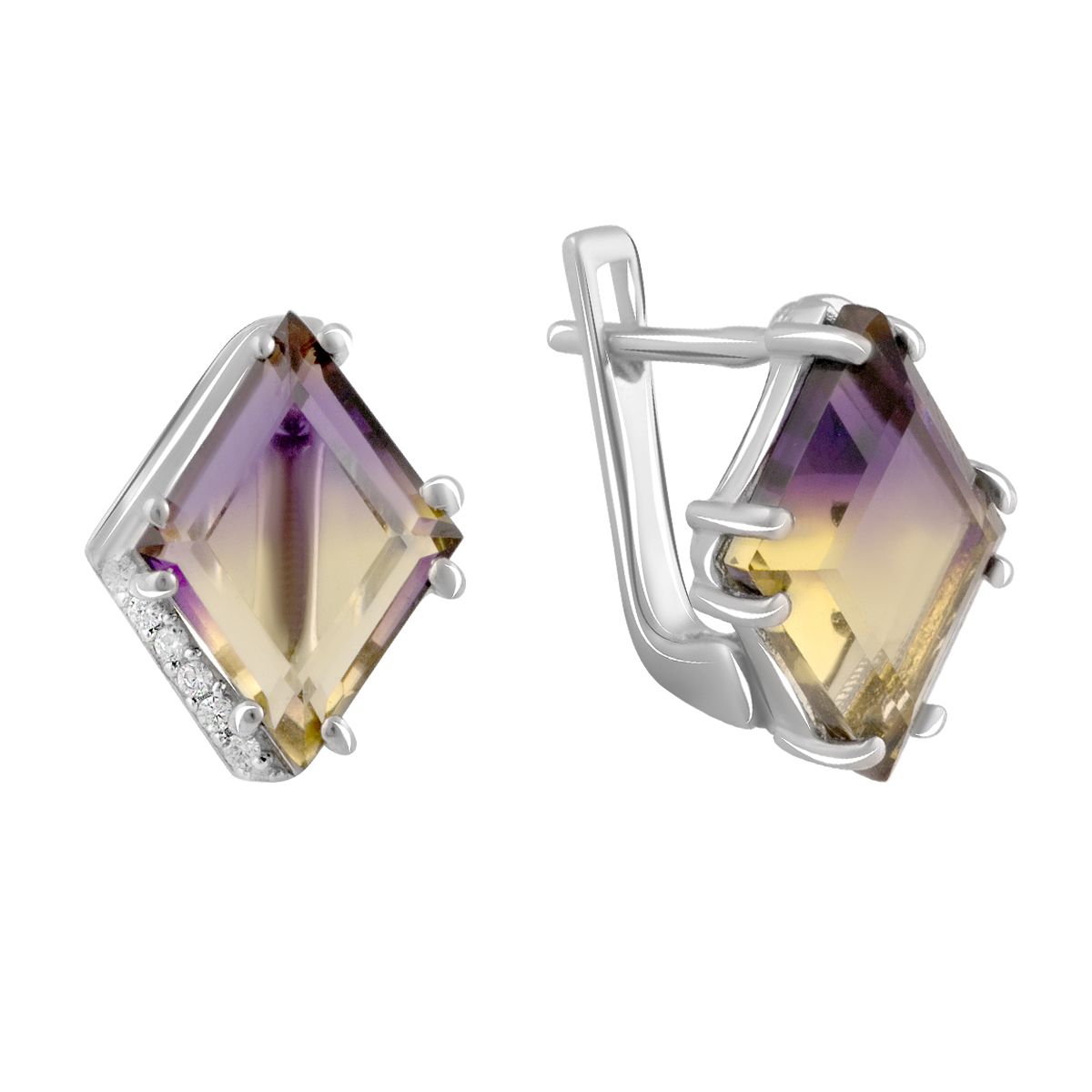 

Серебряные серьги jill с аметрином nano 6.133ct