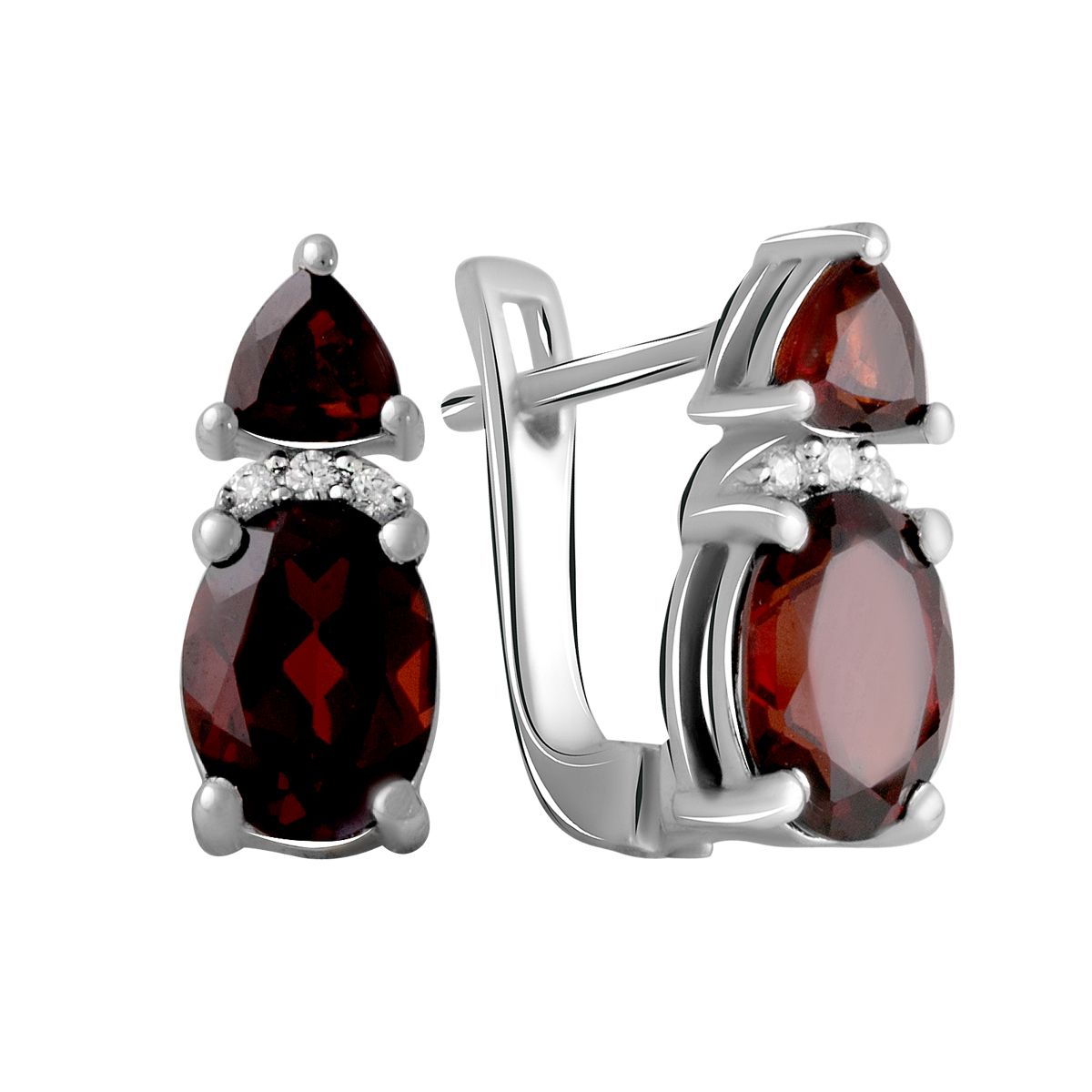 

Серебряные серьги jill с натуральным гранатом 2.85ct