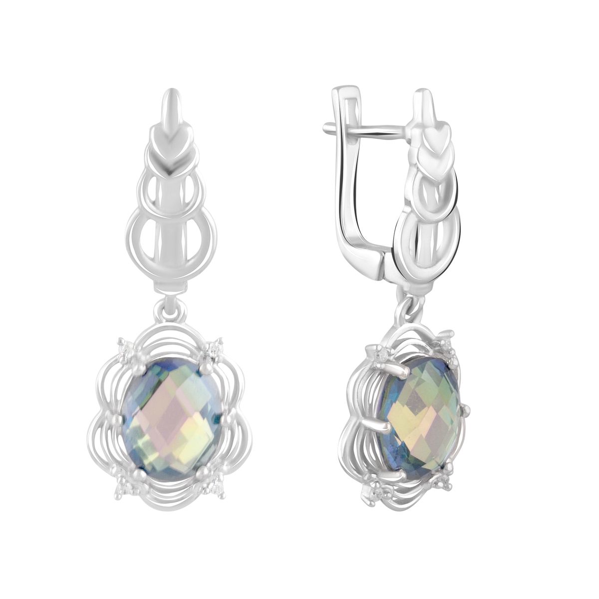 

Серебряные серьги jill с мистик топазом 1.7ct