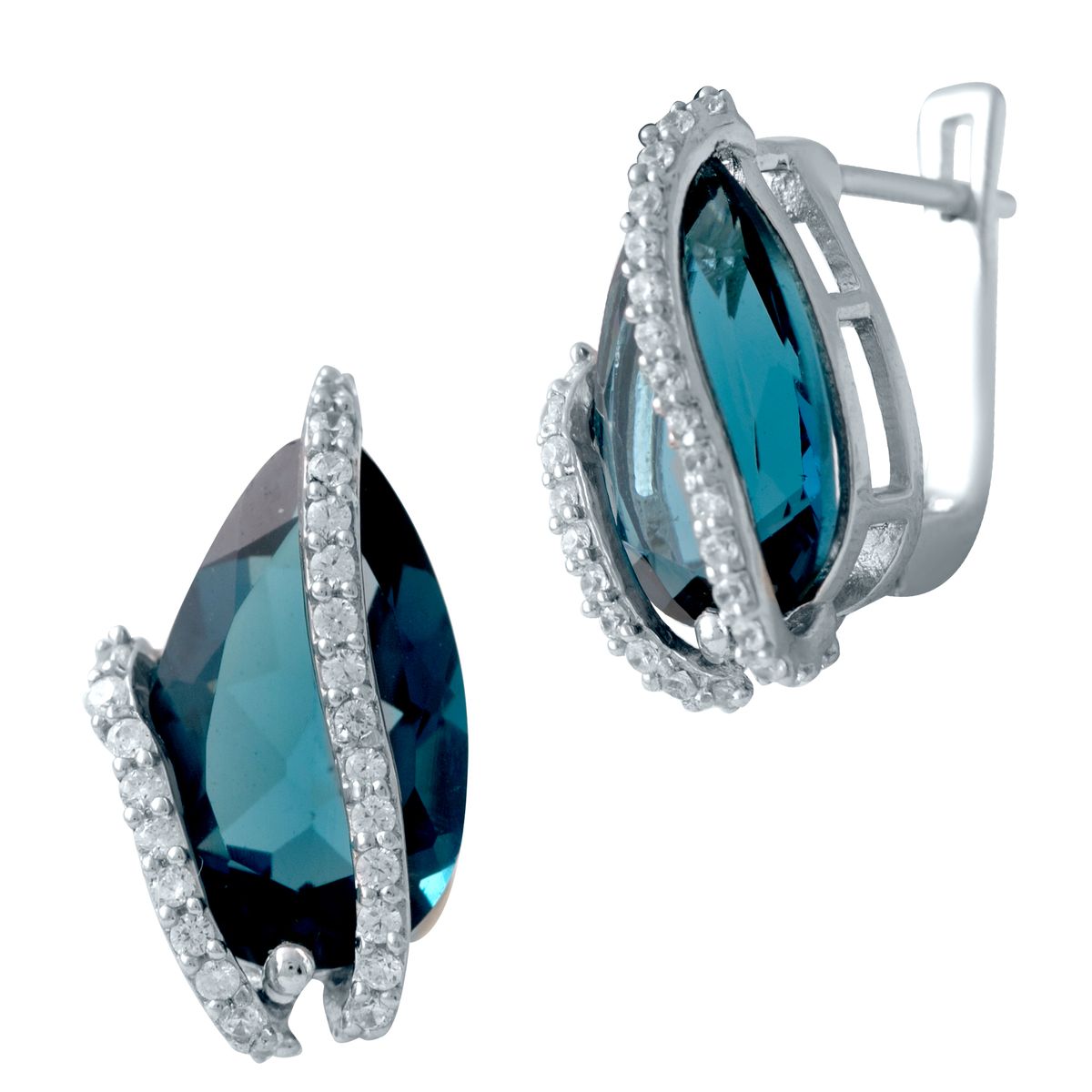

Серебряные серьги jill с топазом Лондон Блю 7.587ct