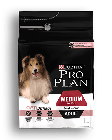 

Сухой корм Purina Pro Plan Dog Medium Adult с комплексом OPTIDERMA 18 кг корм для собак средних пород c лососем