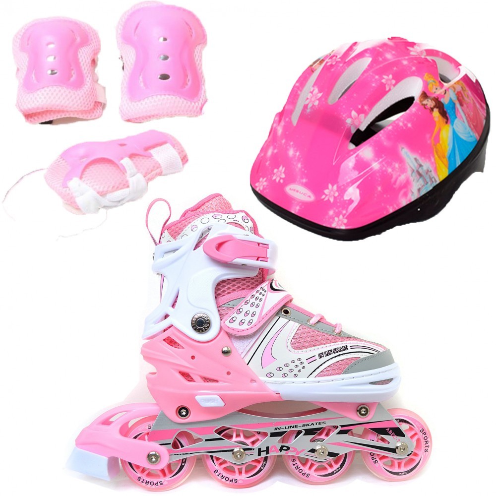 

Роликовые коньки Ролики детские Happy Combo Disney ( + защита + шлем ) 39-42, Princess Pink (розовый) (2T3007E)