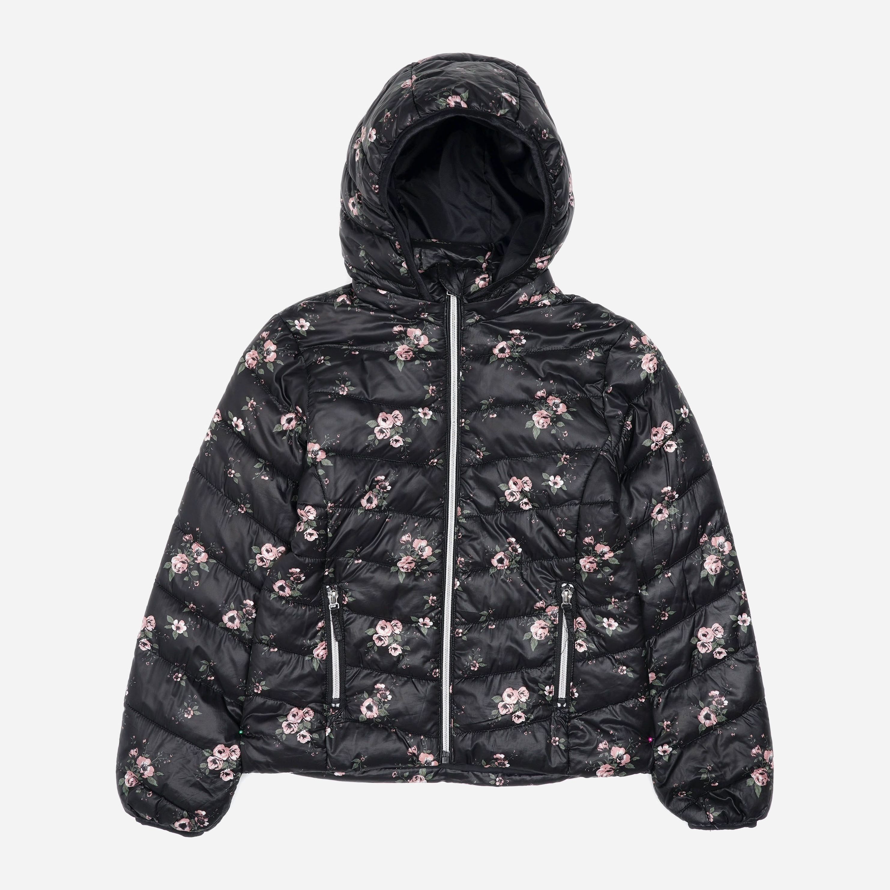 

Демисезонная куртка-пуховик H&M 6907329 134 см Черный/Цветы