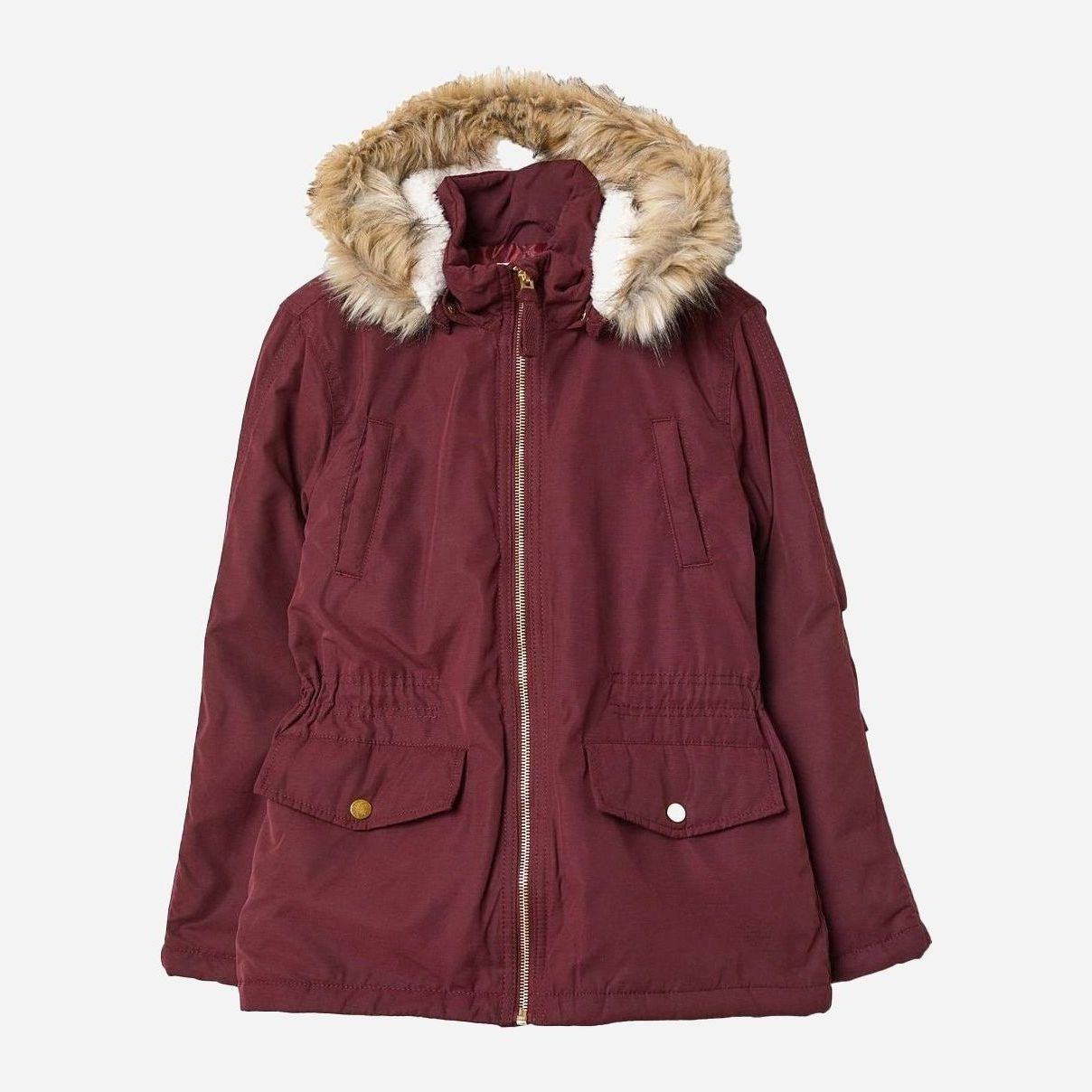 Акція на Підліткова зимова куртка-парка для дівчинки H&M 0627769-8 170 см Бордова від Rozetka
