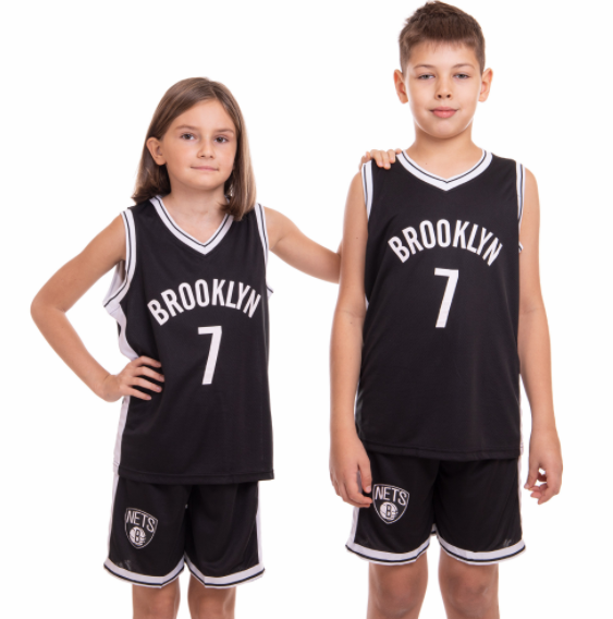 

Форма баскетбольная детская NBA BROOKLYN 7 SP-Sport 3581 S (6-8 лет) Черно-белая (IN07631)