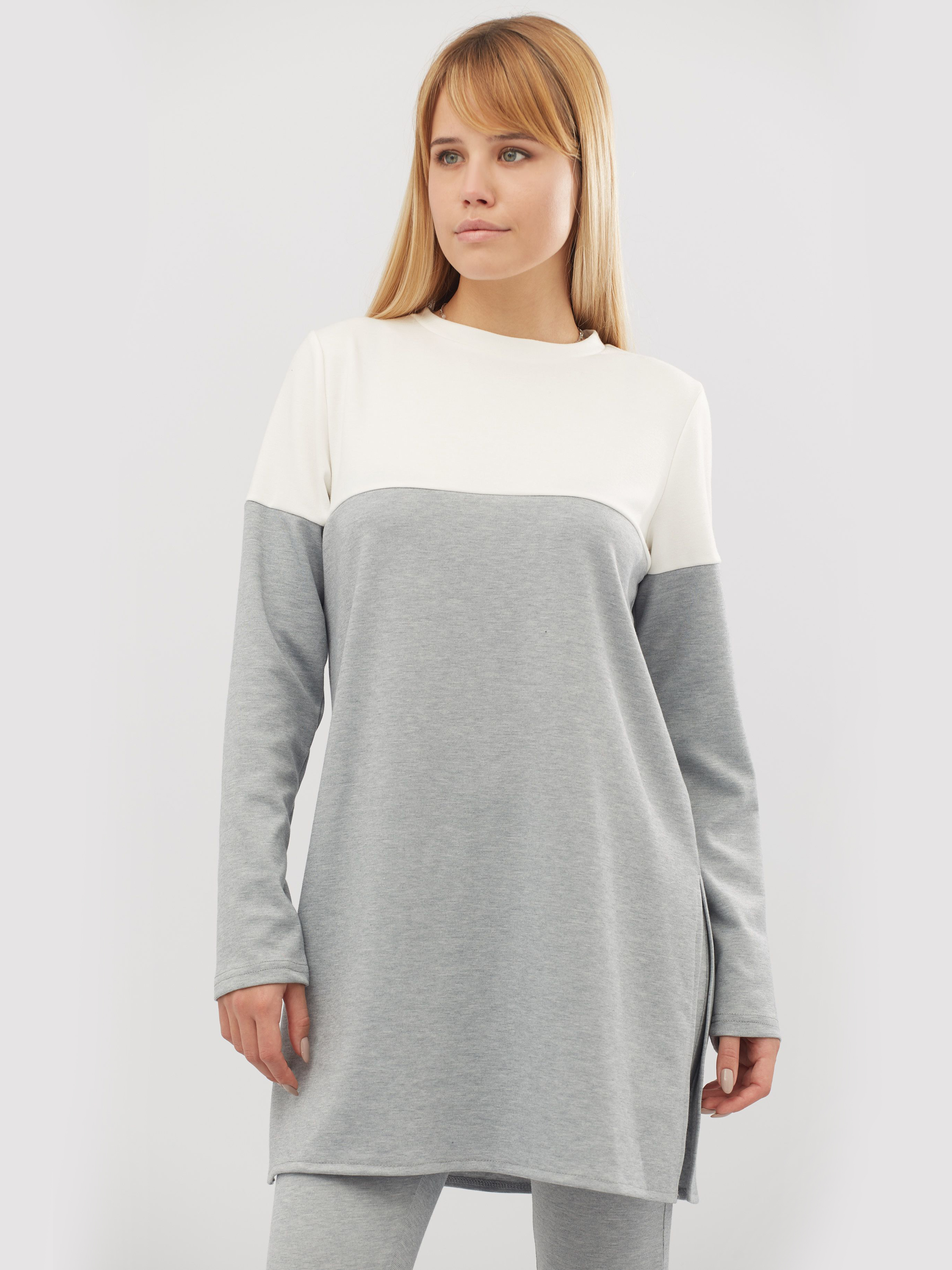 

Туника Criss CRS210006-4  Серый/Белый, Туника Criss CRS210006-4 L Серый/Белый