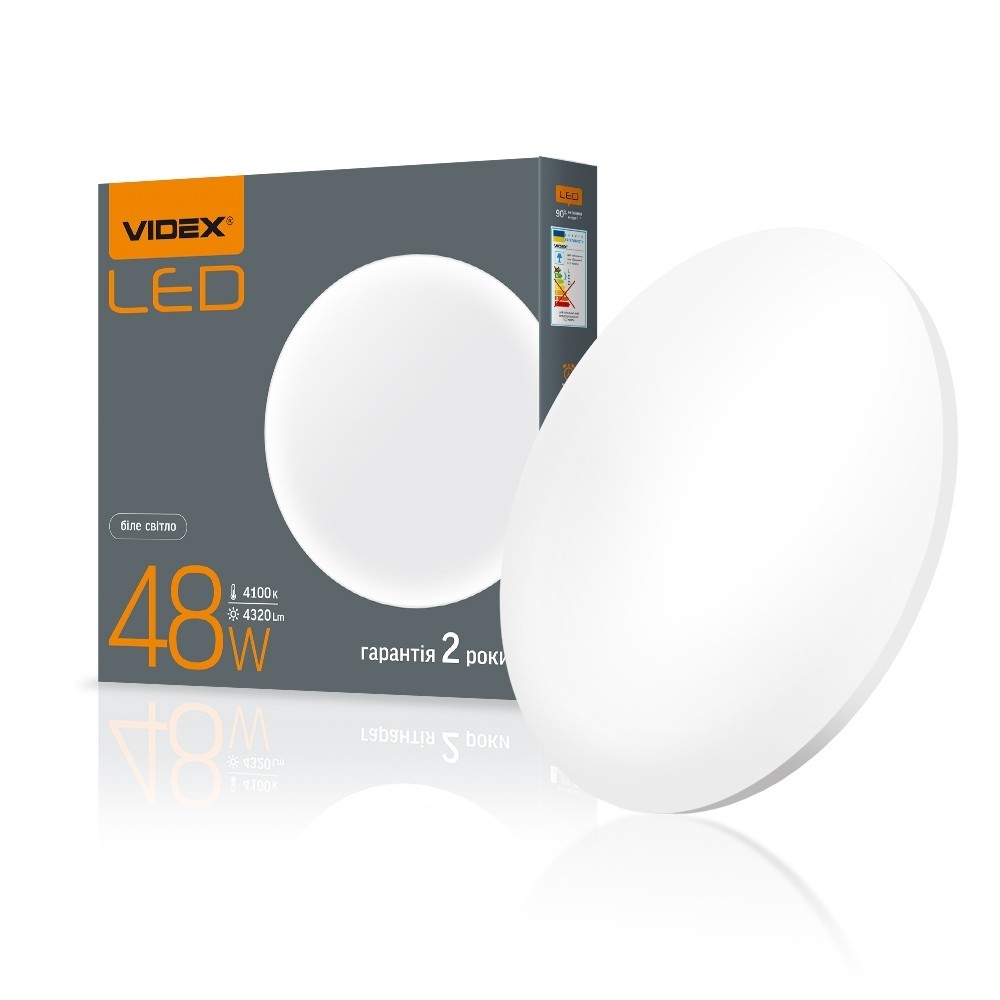 

LED світильник настінно-стельовий круглий VIDEX 48W 4100K Матовий