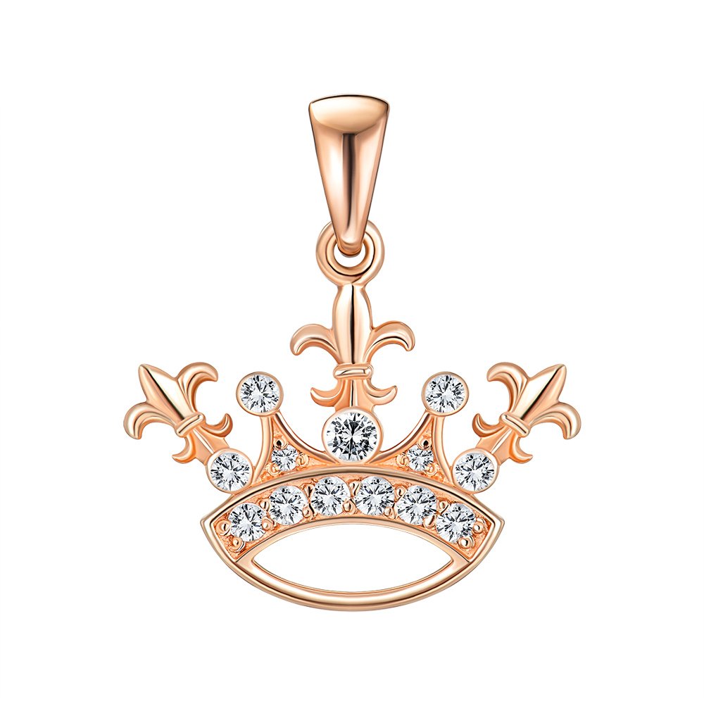 

Подвес-корона из красного золота с фианитами 000151094