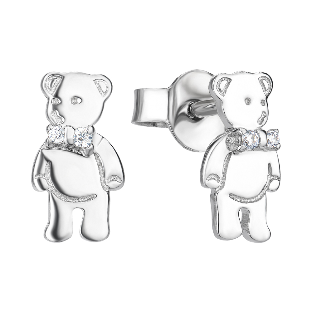 

Серебряные серьги-пуссеты с фианитами 000144838