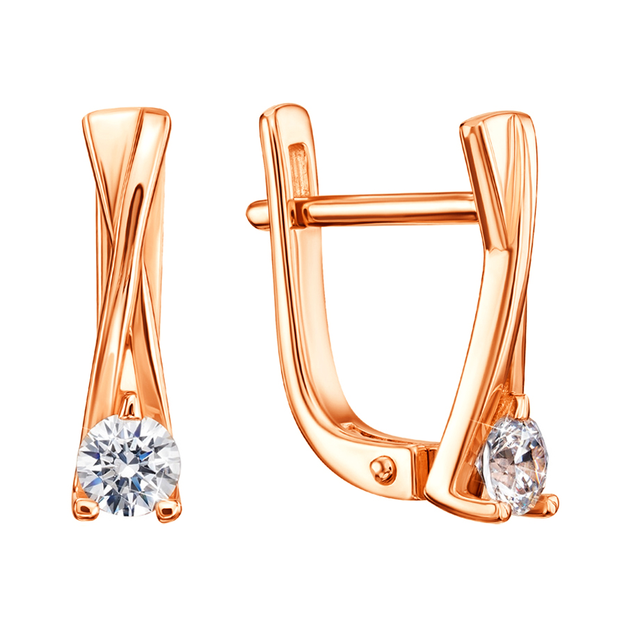 

Серьги из красного золота с фианитами S Zirconia 000135928
