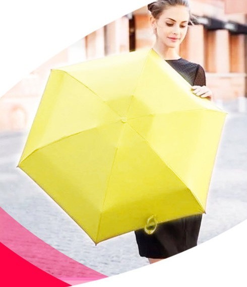 

Мини зонт Capsule Umbrella складной механический карманный в капсуле Желтый