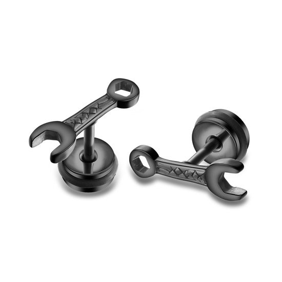 

Серьги вкрутки из нержавеющей медицинской стали YST Black key