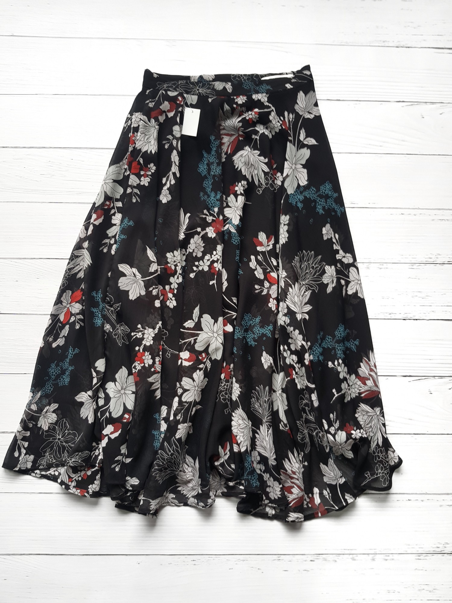 

Юбка длинная черная в цветочный принт Promod 4111, Юбка длинная черная в цветочный принт Promod 4111 M (44)