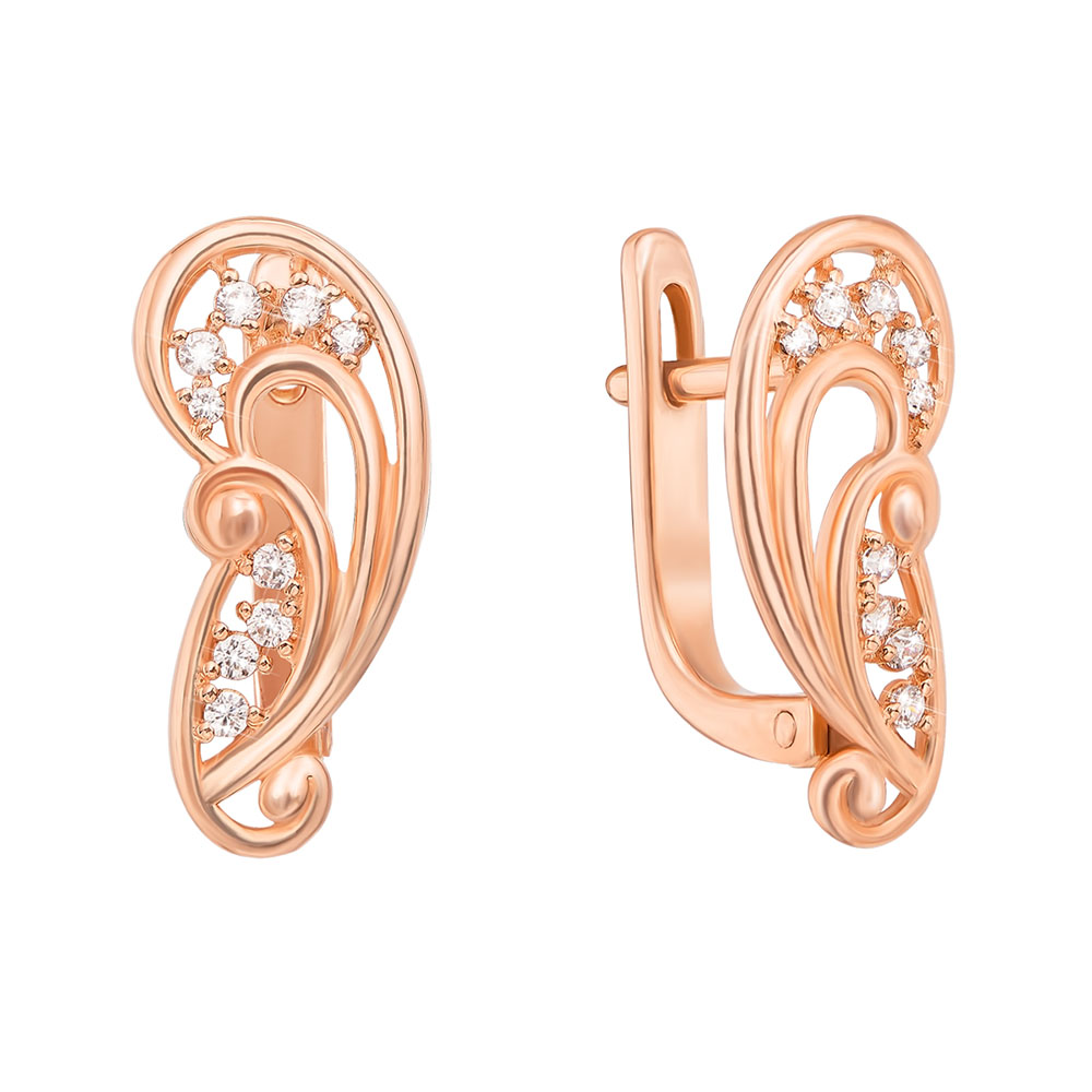 

Серьги из красного золота с фианитами 000129851