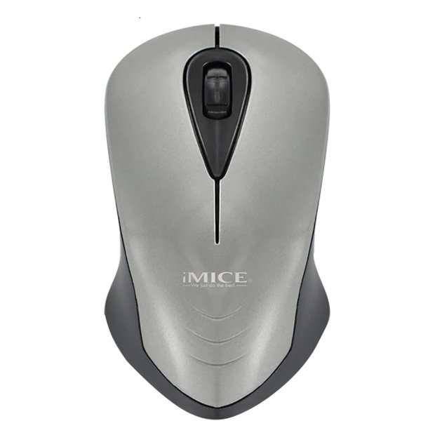 

Беспроводная компьютерная мышь iMICE E-2370 Wireless Mouse USB оптическая для ноутбука и компьютера 3 кнопки разрешение 1600 DPI Серая (48856)