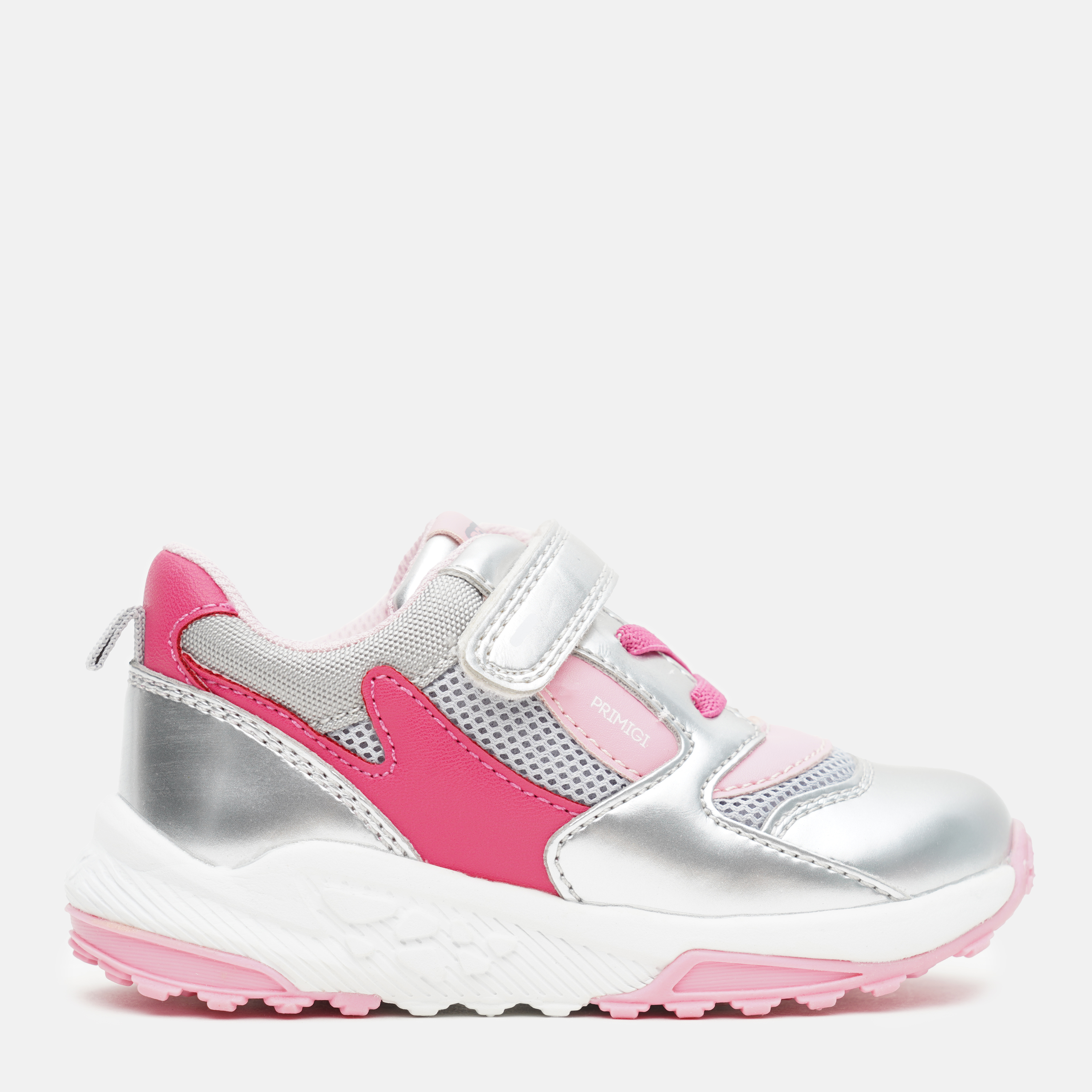 Акція на Дитячі шкіряні кросівки для дівчинки Primigi 8448100 23 Сріблясто-рожеві від Rozetka