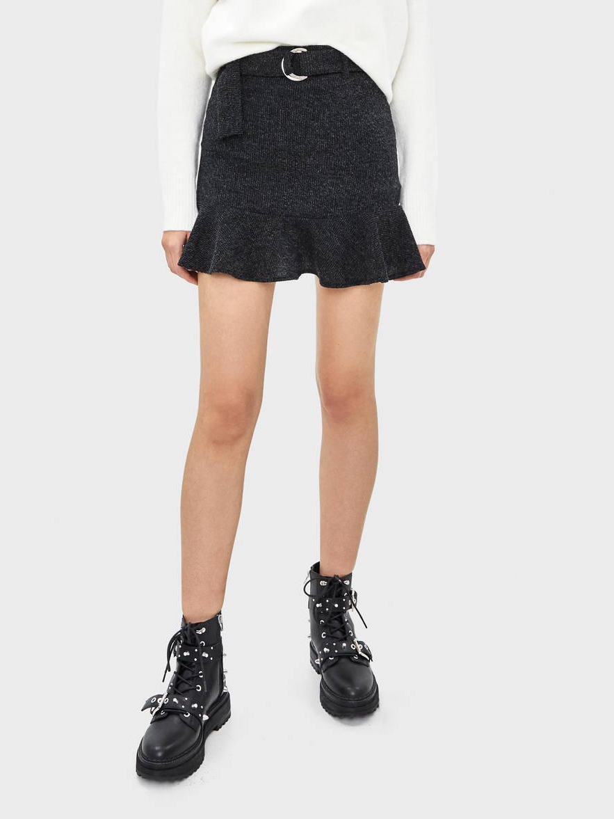 

Юбка Bershka XAZ218974QVVT  Черно-серая, Юбка Bershka XAZ218974QVVT XS Черно-серая