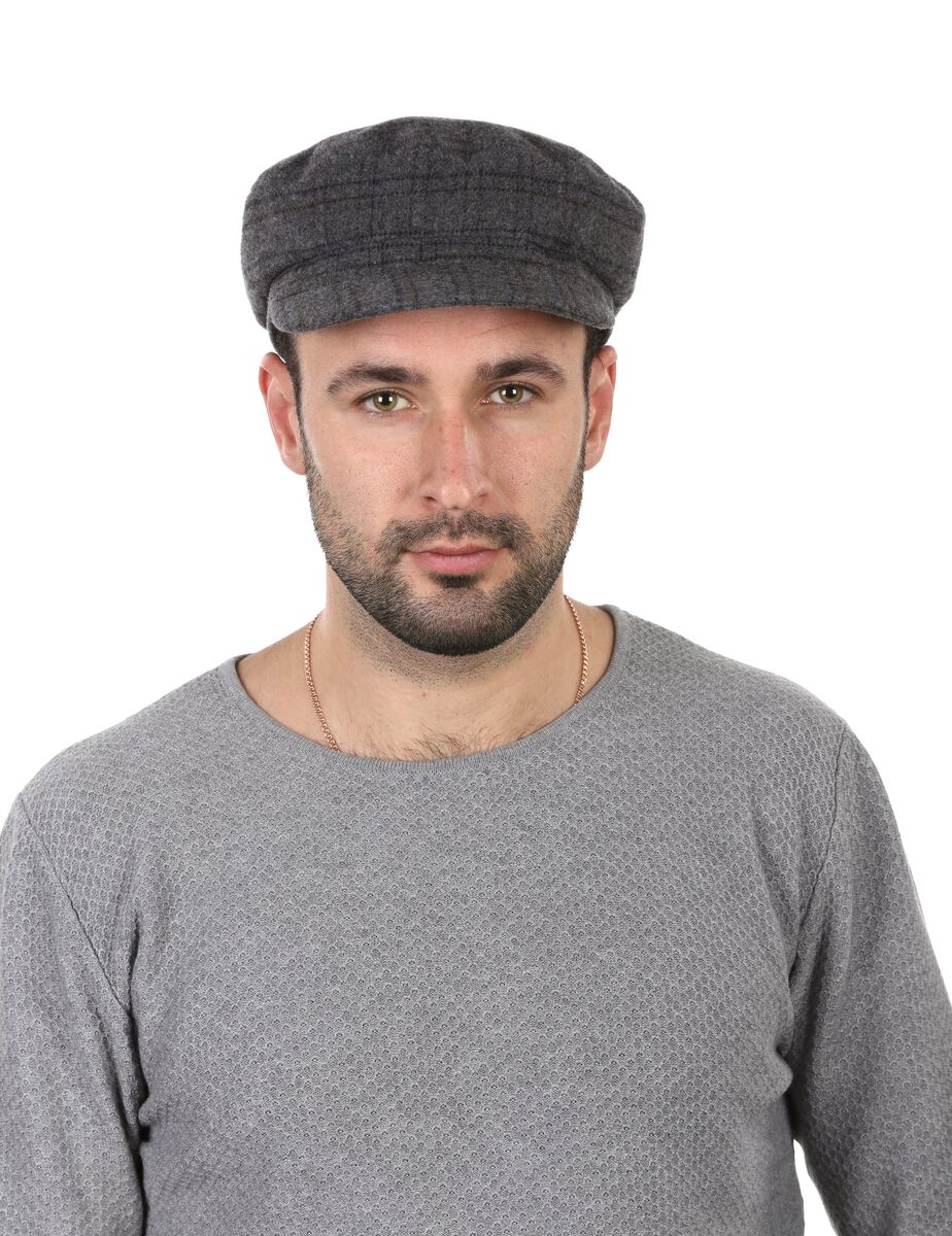 

Капитанка мужская серая в клетку 60см LF Label