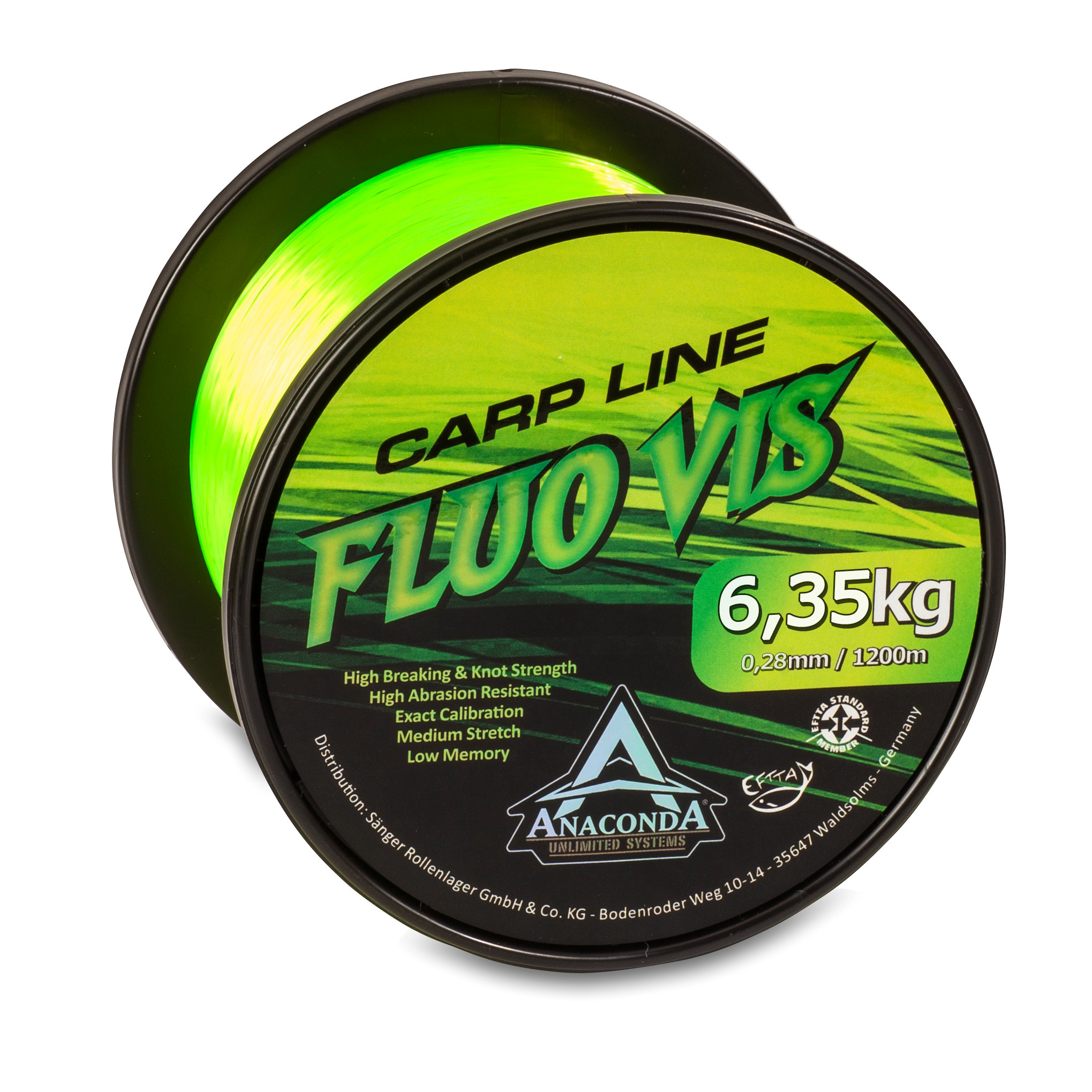 

Жилка ANACONDA Fluovis Carp Line 0.28mm 6.35kg 1200m fluo green (2425128)