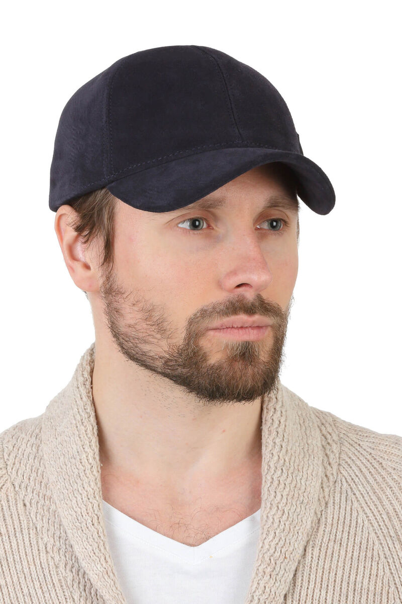 

Бейсболка из замши синяя 57см LF Label