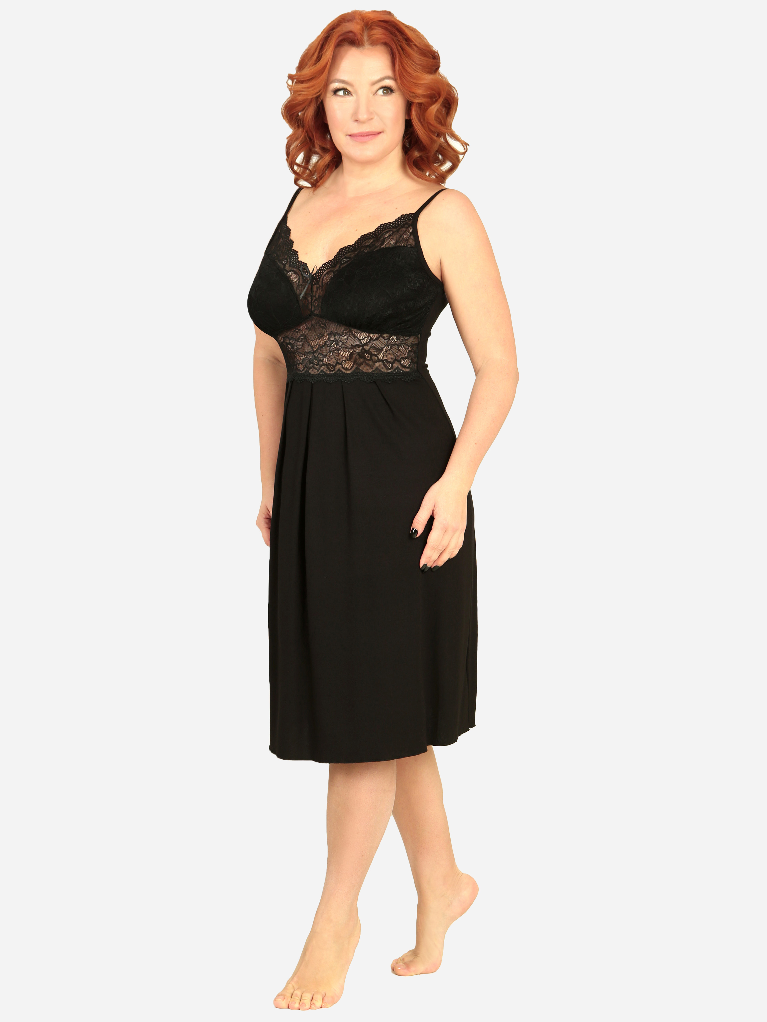 

Ночная рубашка Violet Delux НС-М-83  Черная, Ночная рубашка Violet Delux НС-М-83 M Черная