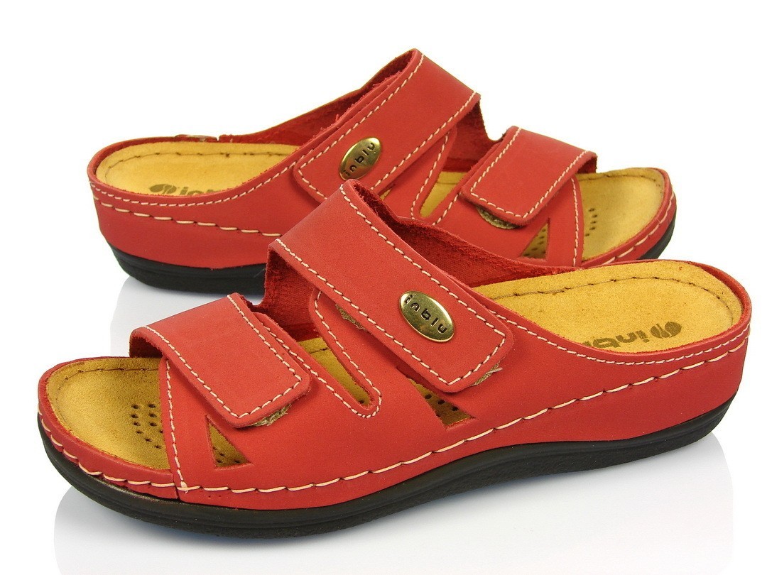 

Шлепанцы Inblu LF-1F кожаные с липучками 41р-26см Красный