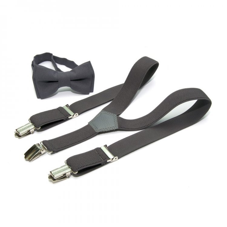 

Детский набор подтяжки и бабочка Gofin suspenders Cтрейч-ткань Темно-Серый (ABD-14009) 5416911