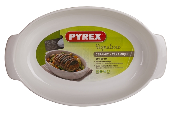 

Форма с/к PYREX SIGNATURE 30x20 см/для запікання/овальна/керам/білий