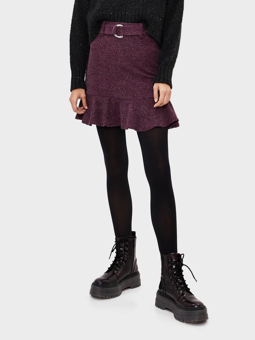 

Юбка Bershka 05754187603  Бордовая, Юбка Bershka 05754187603 L Бордовая