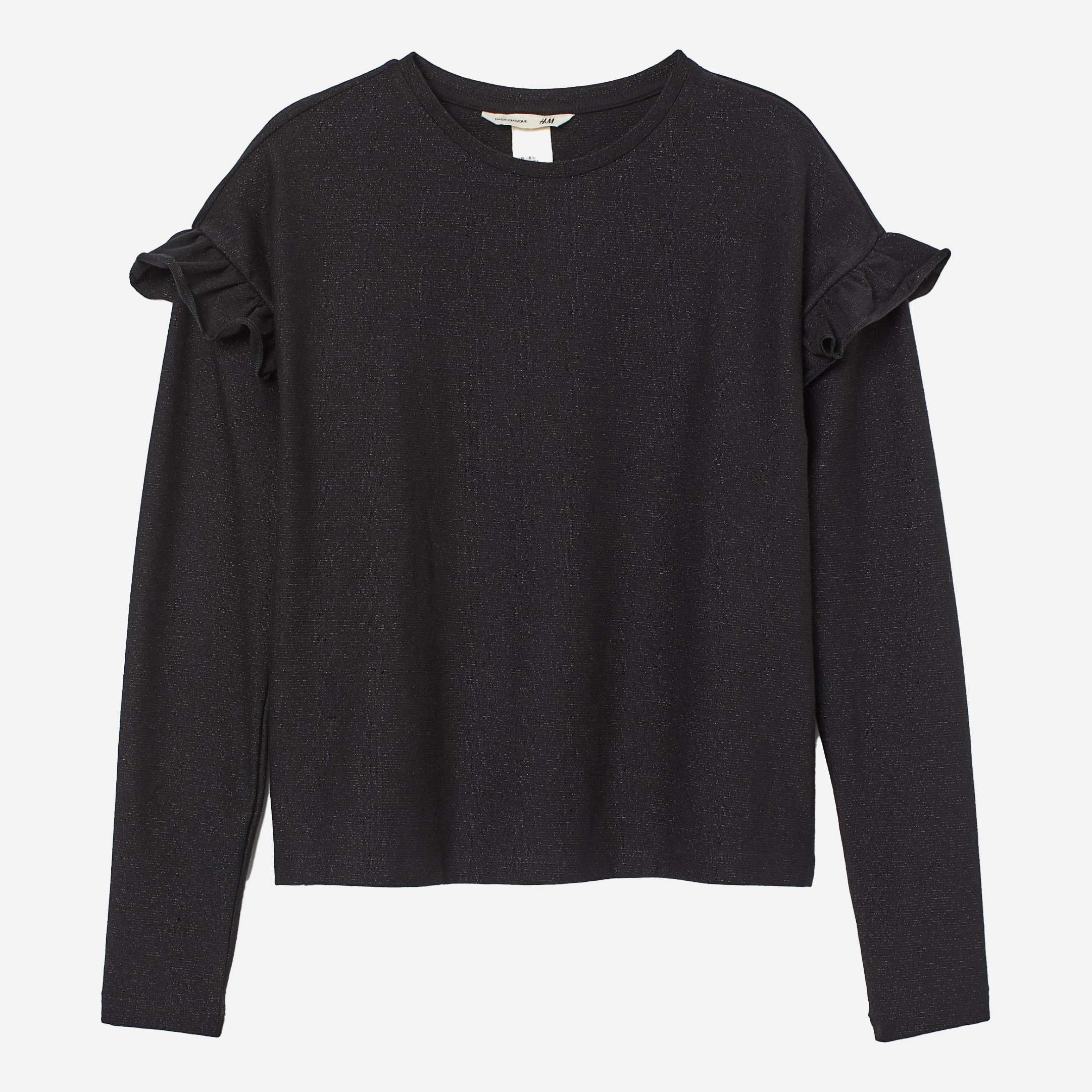 

Футболка с длинным рукавом H&M 0815738-0 170 см Черная (СА2000001874882)