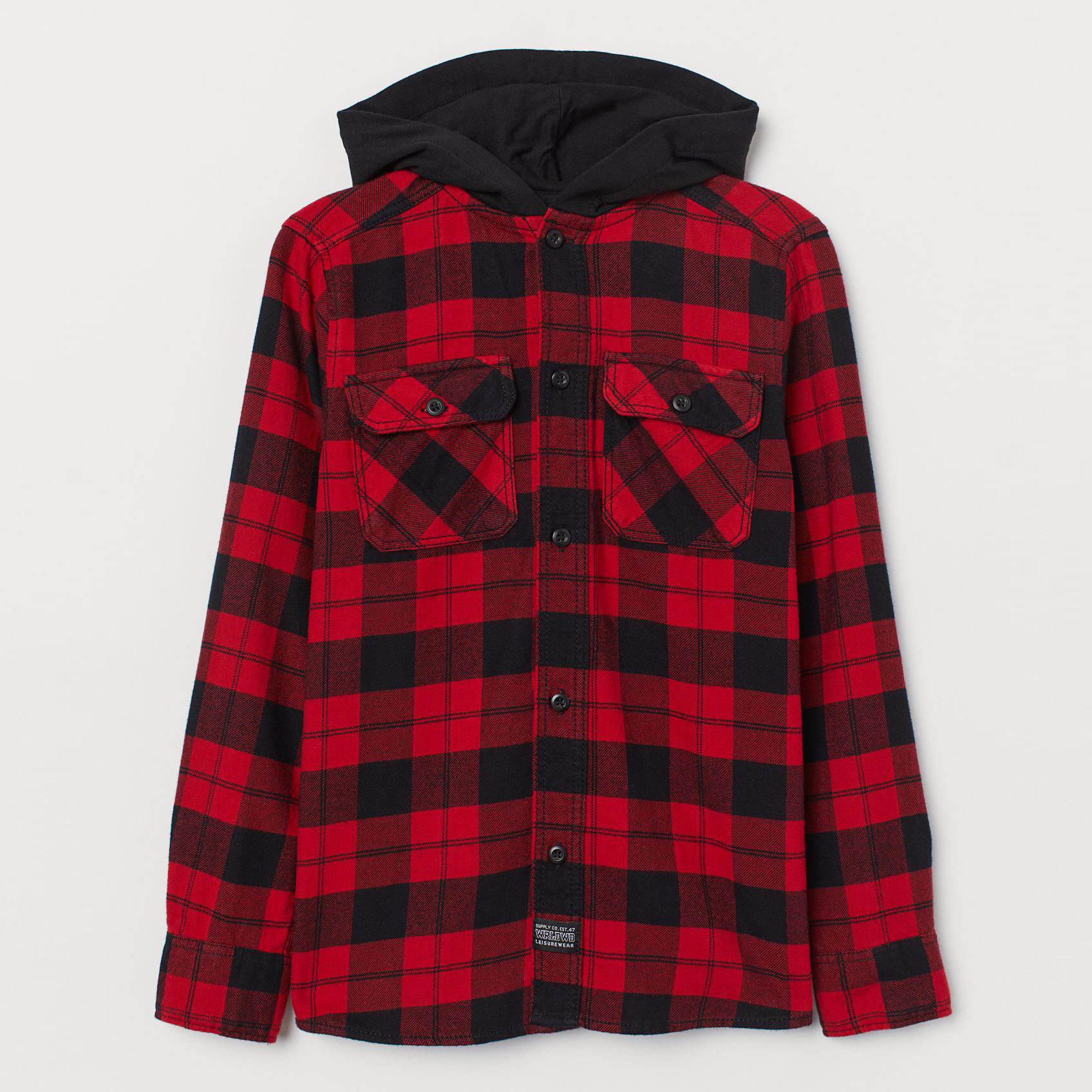 

Рубашка H&M 711-819256 140 см Красно-черная/Клетка