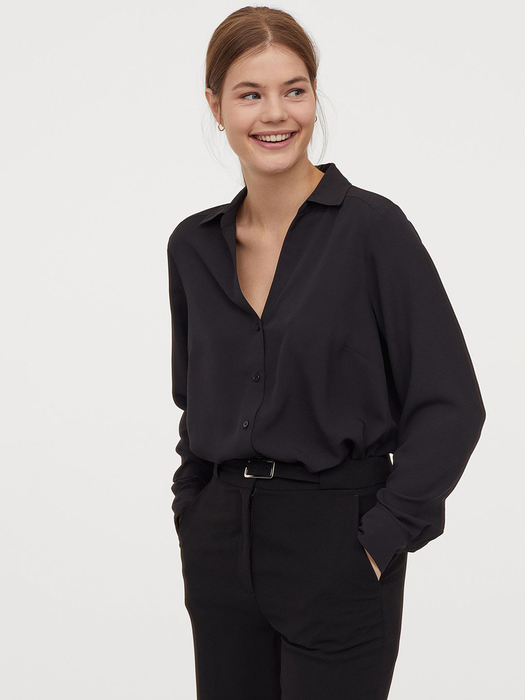 

Рубашка H&M 0762846  Черная, Рубашка H&M 0762846 46 Черная