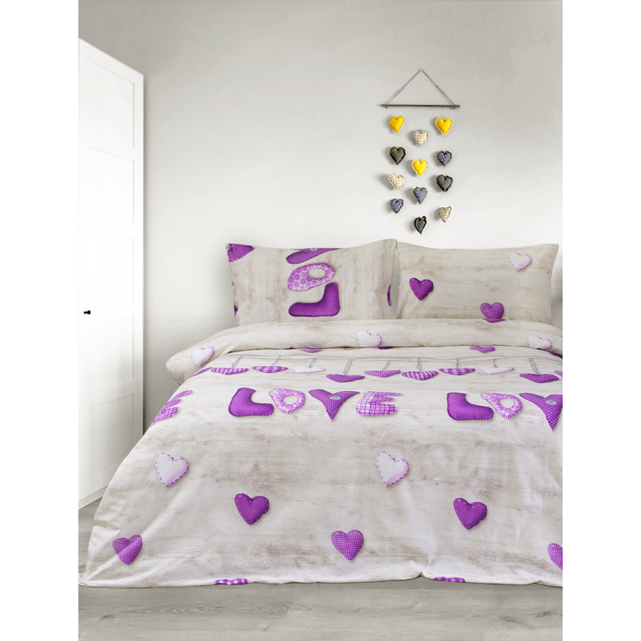

Современный комплект постельного белья Sewn Love Iris Home Семейный Лиловый