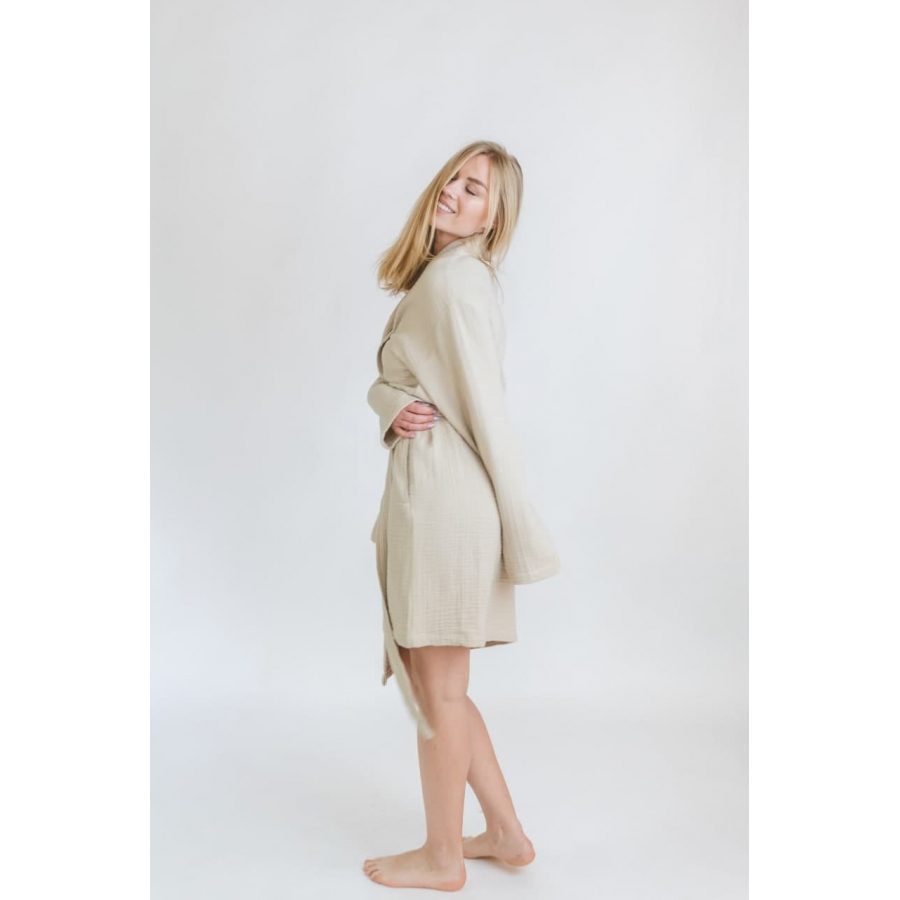 

Современный халат Motty Lotus / Бежевый, Современный халат Motty Lotus L/XL Бежевый