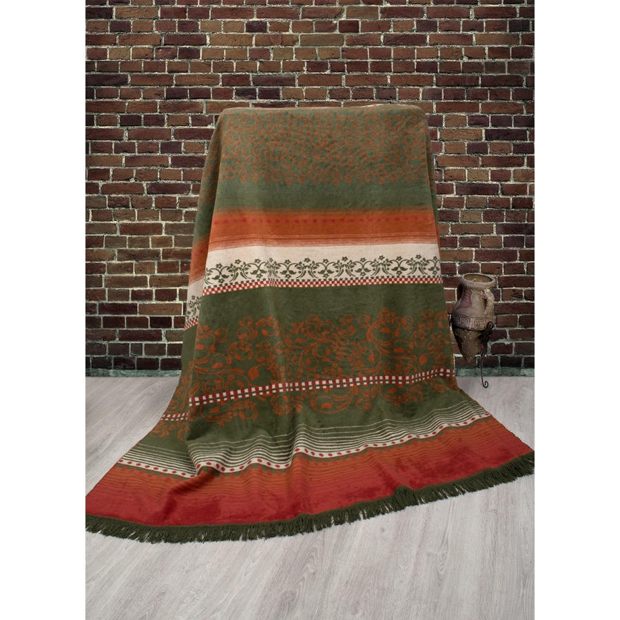 

Современный плед Grace Lotus 200х220 см Зеленый