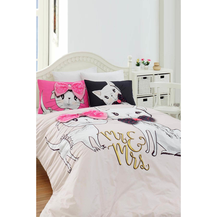 

Современный комплект постельного белья Charlot Home Евро Розовый