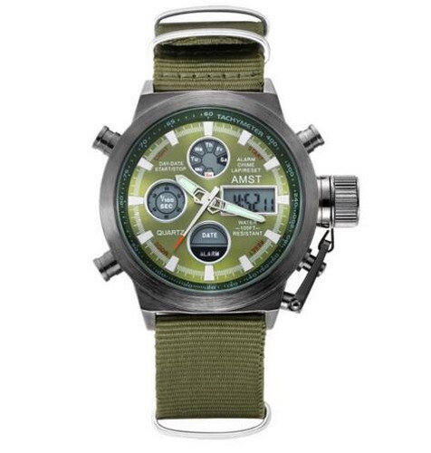

Часы наручные AMST 3003 Black-Green Green Wristband