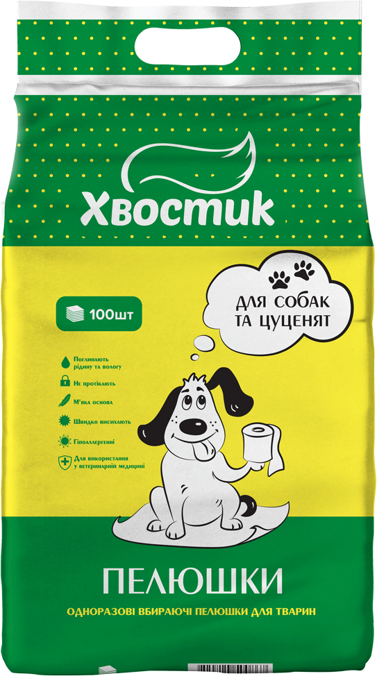 

Пеленки для собак Хвостик 60 х 90 см 100 шт