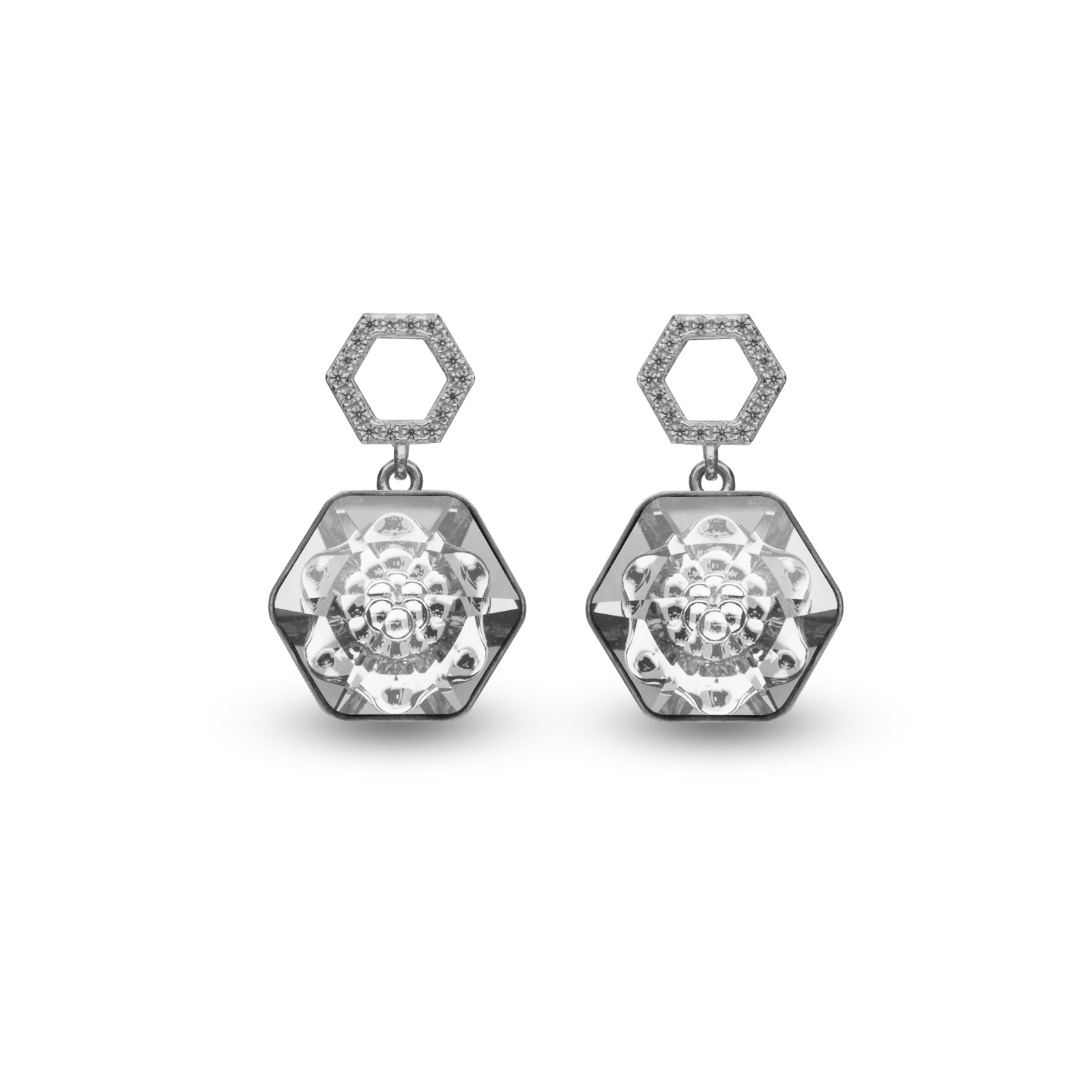 

Серебряные серьги SPARK Favo со Swarovski модели KC468114C