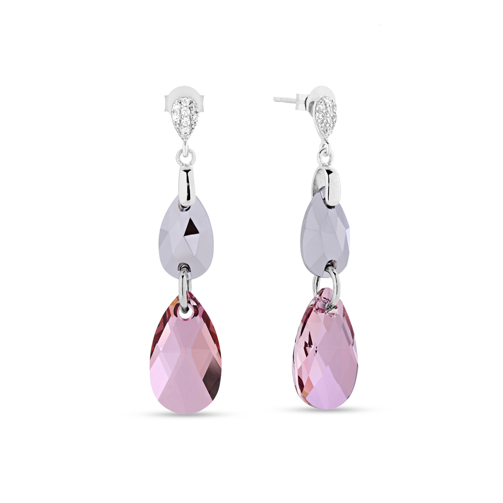 

Серебряные серьги SPARK Double Drop со Swarovski модели KC323061061CHAP