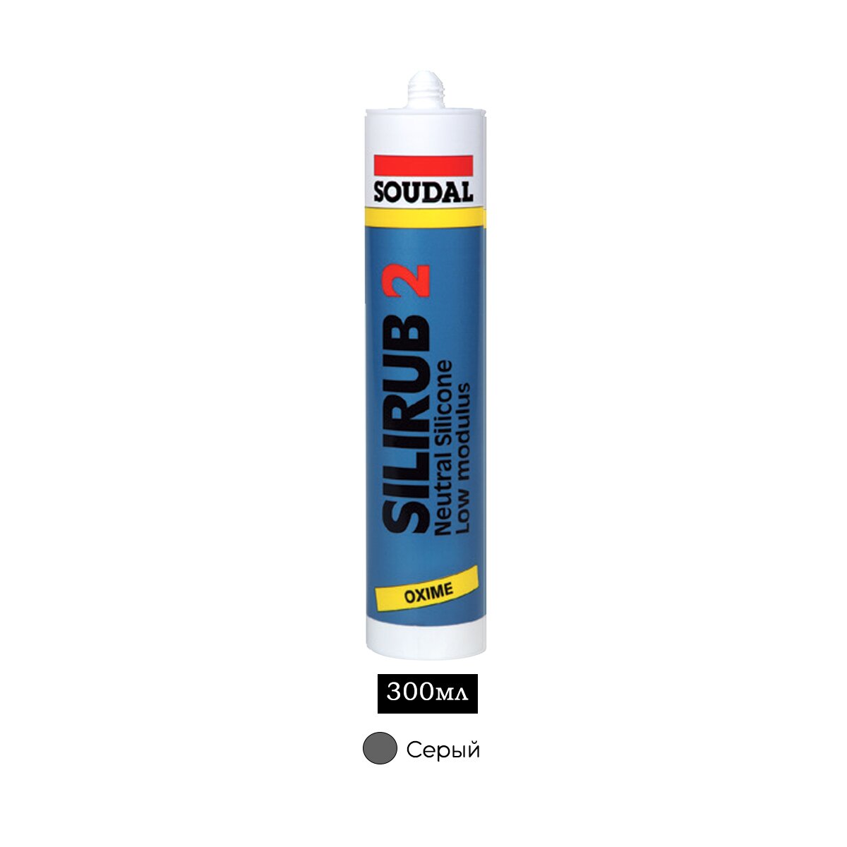 

Герметик силиконовый нейтральный Soudal Silirub2 300 мл серый (000020000000031004) Соудал