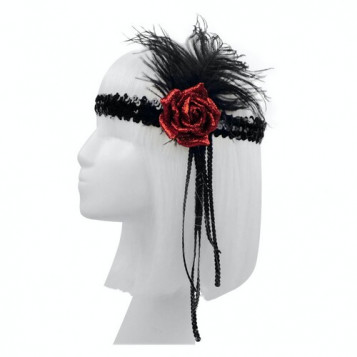 

Резинка на голову Rose Seta 19-1036BLK-RD